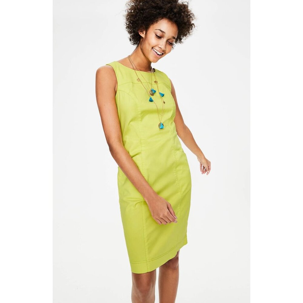 NWT Womens Size 6 Boden Yellow Tamara Stretch Cotton Sleeveless Dress NEW - Picture 2 of 6